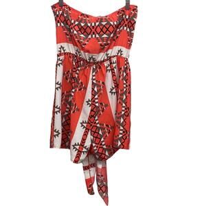 Coral Tan Pattern Romper - Size Large